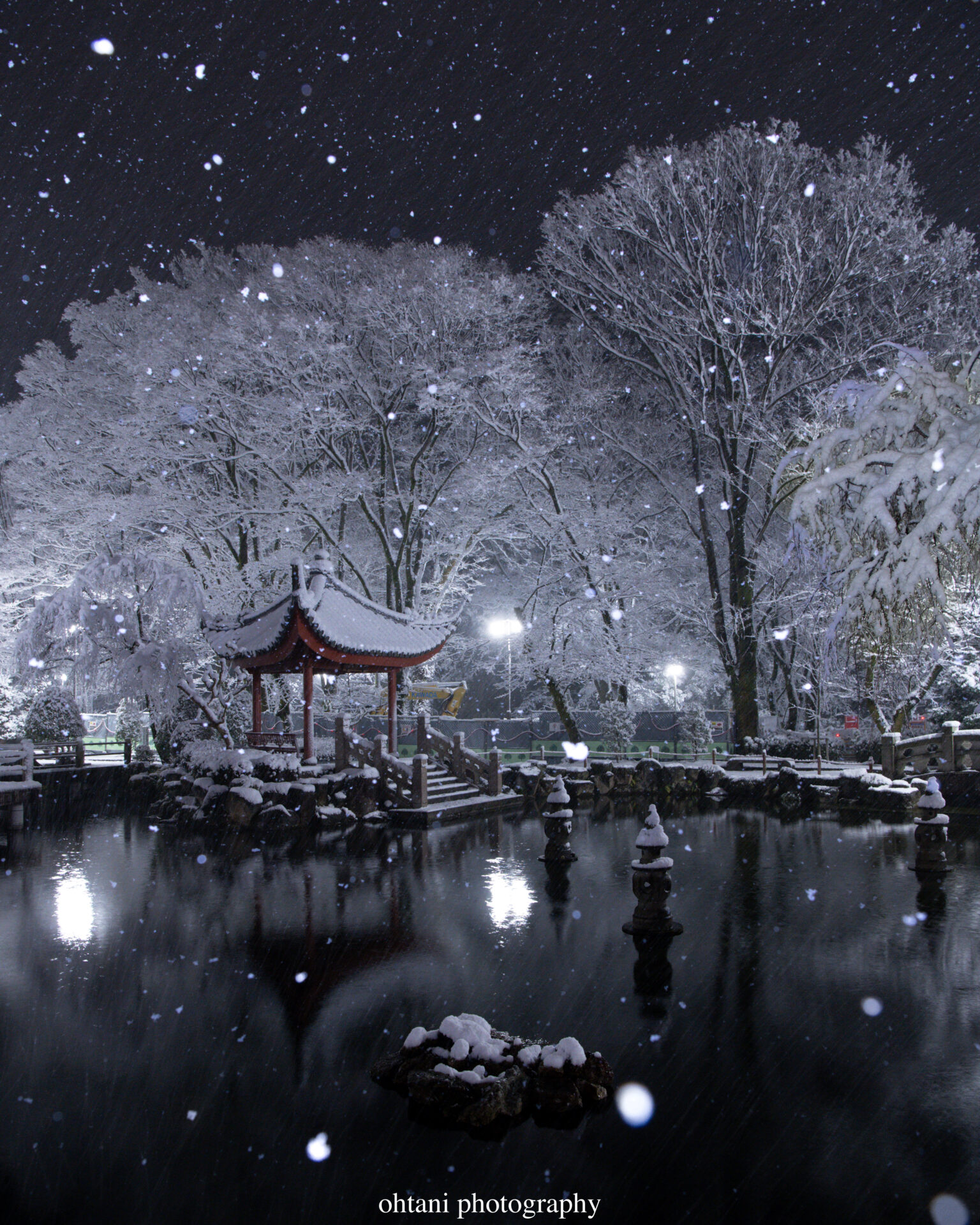 雪の日中友好庭園