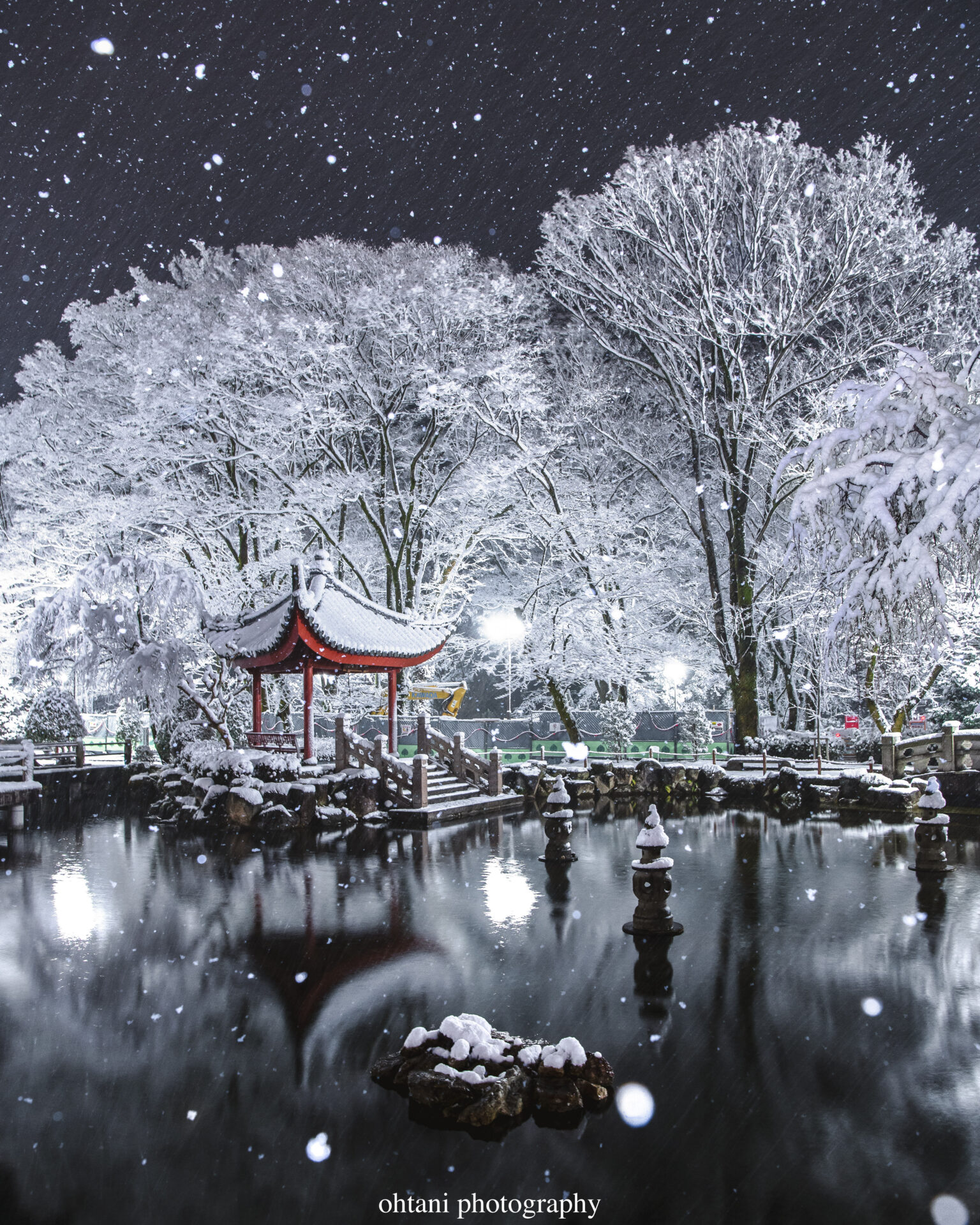 雪の日中友好庭園